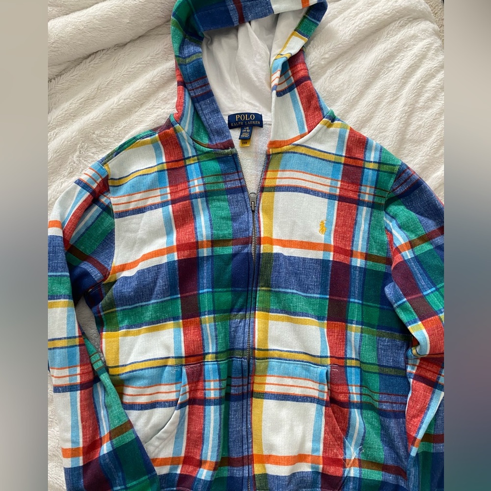 Plaid Zip Down Sweater